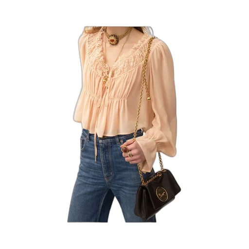 Lace-Trimmed Blouse