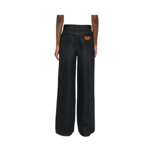 Whiskered Wide-Leg Jeans