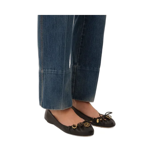 Embellished Ruffled Ballet Flats