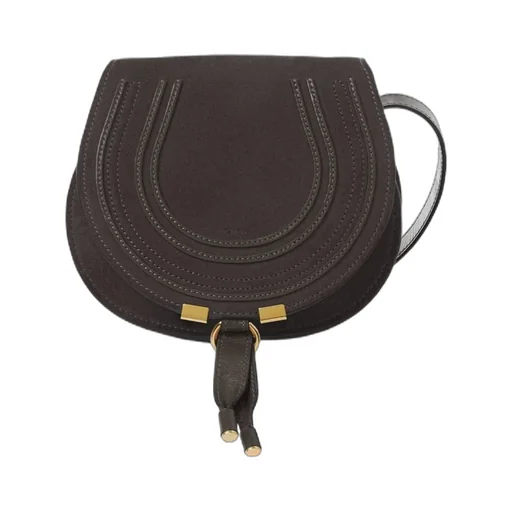 Small Marcie Saddle Bag In Suede Leather