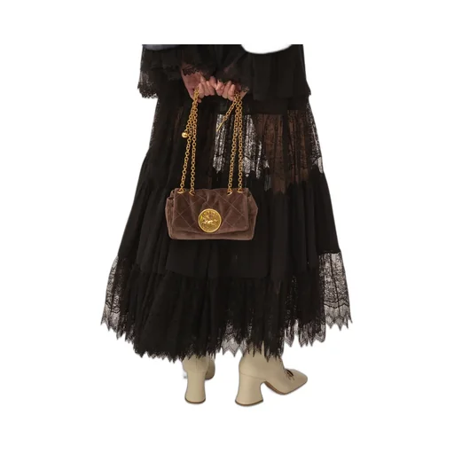 Tiered Lace-Trimmed Maxi Skirt