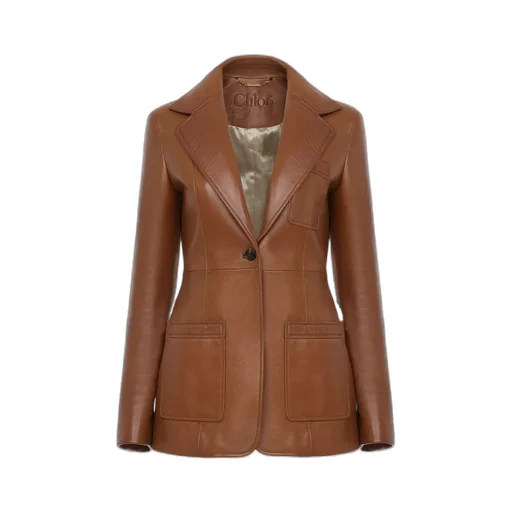 Patch-Pocket Leather Jacket