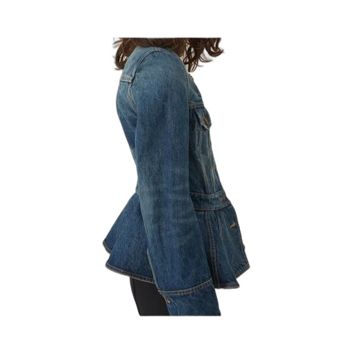 Denim Ruffled Equestrian Jacket