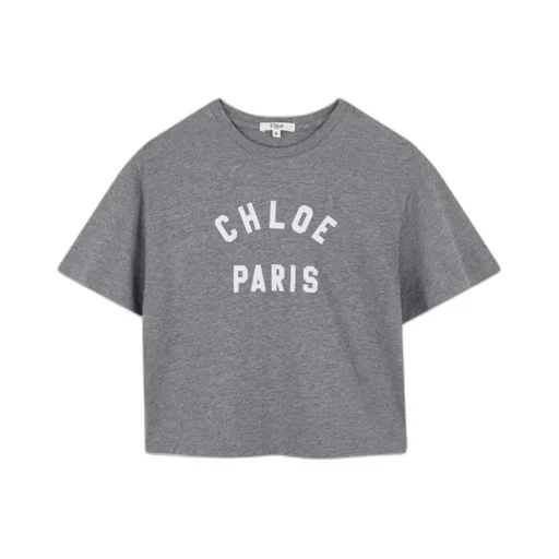 Logo-Print Cropped Crewneck T-Shirt