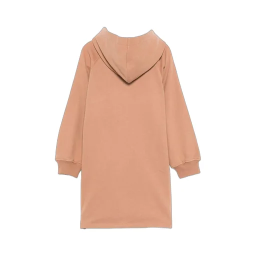 Logo Printed Drawstring Hooded Dress