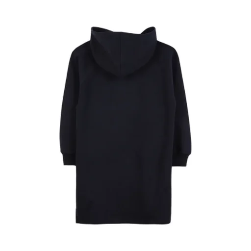 Logo Printed Drawstring Hooded Dress