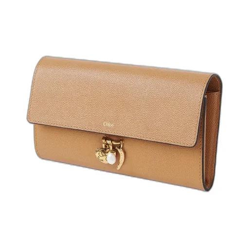Charms Long Wallet With Flap In Grained Leather