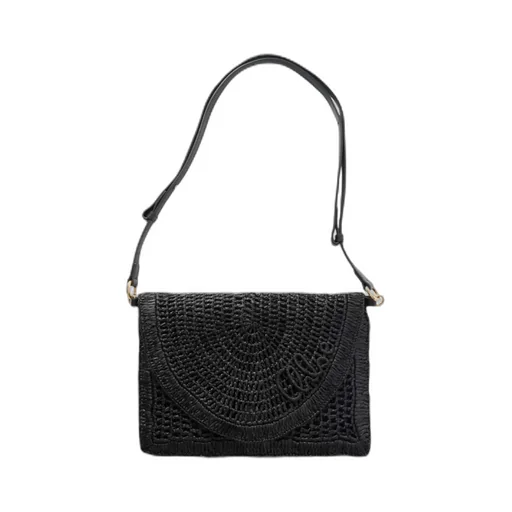 Summer Banana Flat Raffia Shoulder Bag
