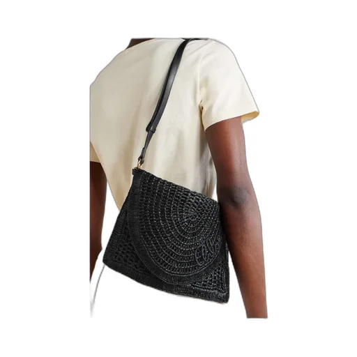 Summer Banana Flat Raffia Shoulder Bag