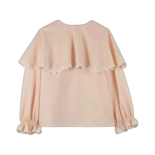 Floral-Embroidered Layered Blouse