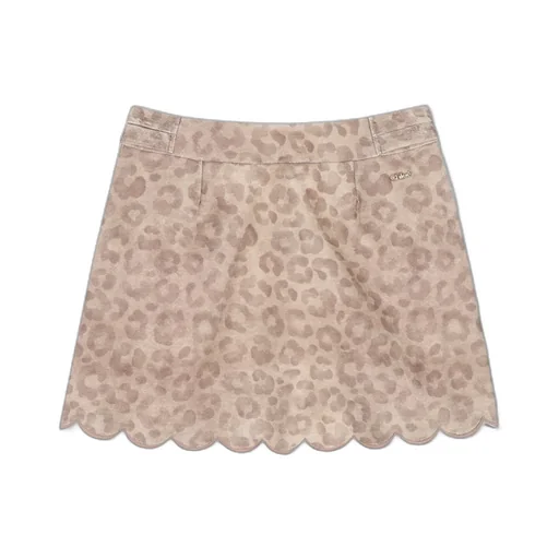 Leopard-Print Scalloped Skirt