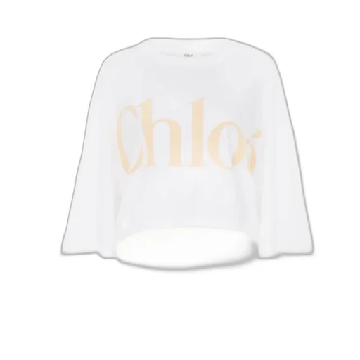 Logo Printed Oversized Cropped T-Shirt