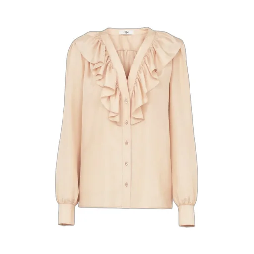Ruffle Detailed Long-Sleeve Shirt