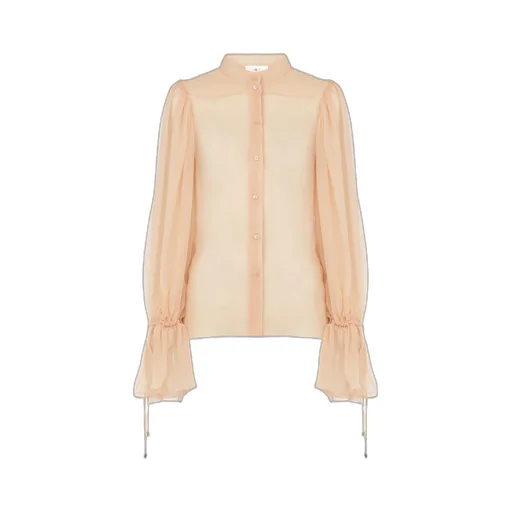 Semi-Sheer Long-Sleeved Blouse