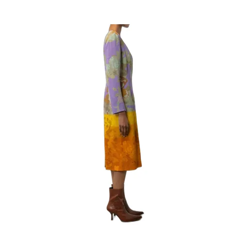 Round-Collar Long-Sleeved Dress