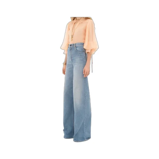 Semi-Sheer Long-Sleeved Blouse
