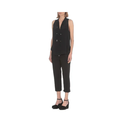 High-Waist Cropped Stretched Jeans