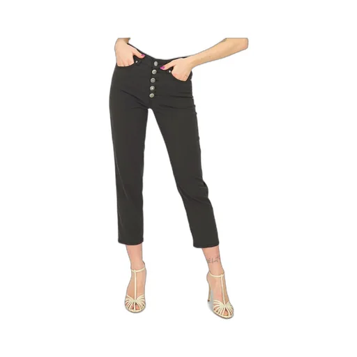 Logo-Patch Cropped Straight-Leg Jeans