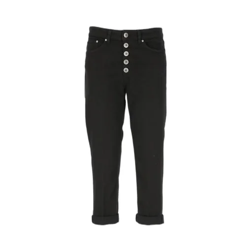 High-Waist Cropped Stretched Jeans
