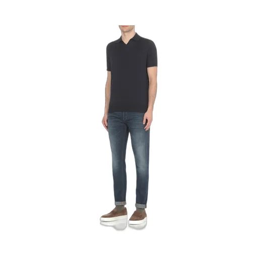 Mid-Rise Straight-Leg Stretched Jeans