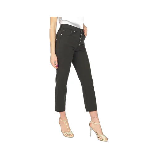 Logo-Patch Cropped Straight-Leg Jeans