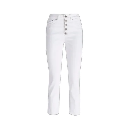 High-Waist Cropped Stretched Jeans