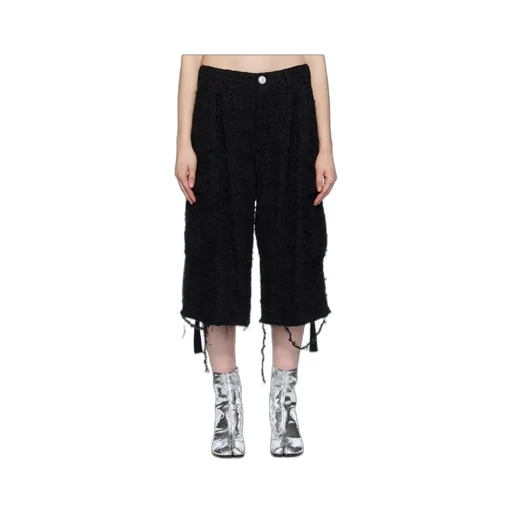 Raw-Cut Tweed Cargo Shorts
