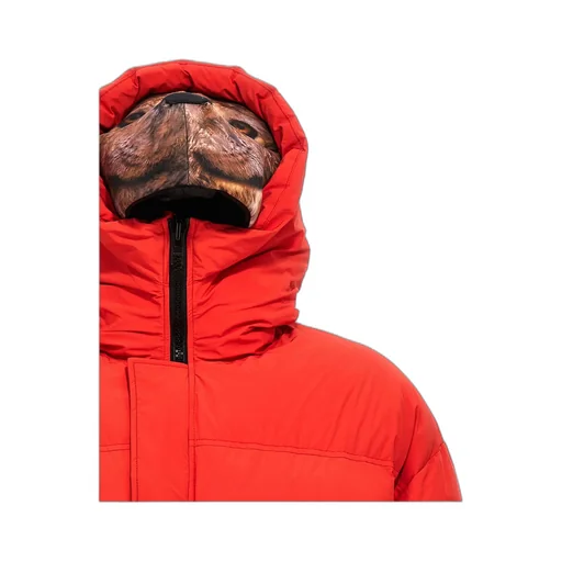 Padded Animal Motif-Hoodie Jacket