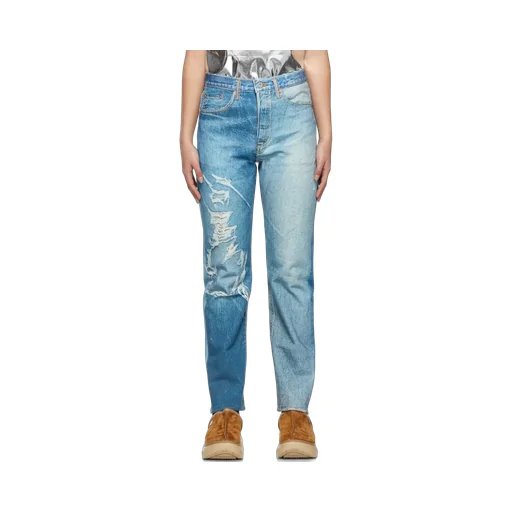 Ripped-Detail Denim Jeans