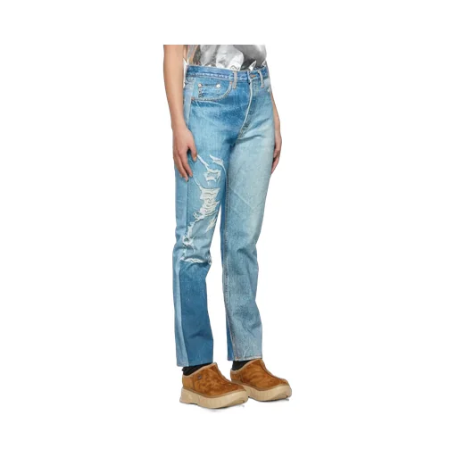 Ripped-Detail Denim Jeans