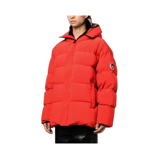 Padded Animal Motif-Hoodie Jacket