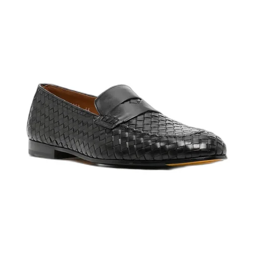 Woven Leather Penny Loafers