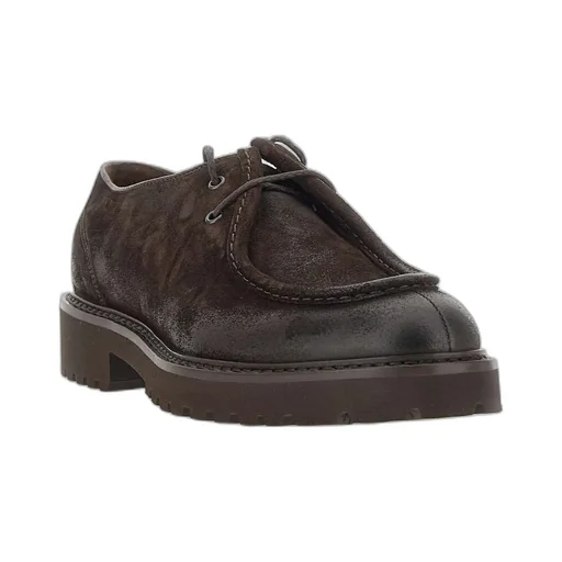 Round-Toe Lace-Up Loafers