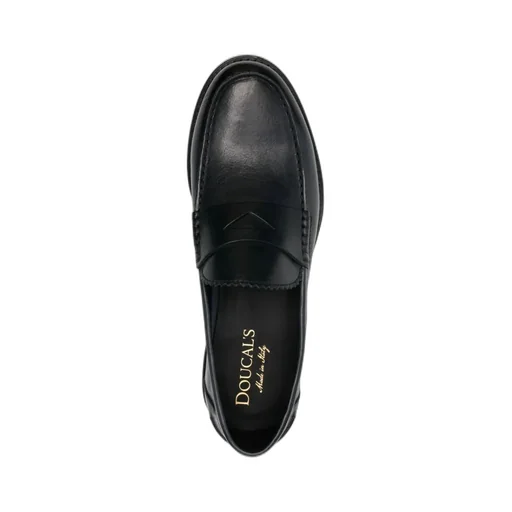 Pebbled-Leather Loafers