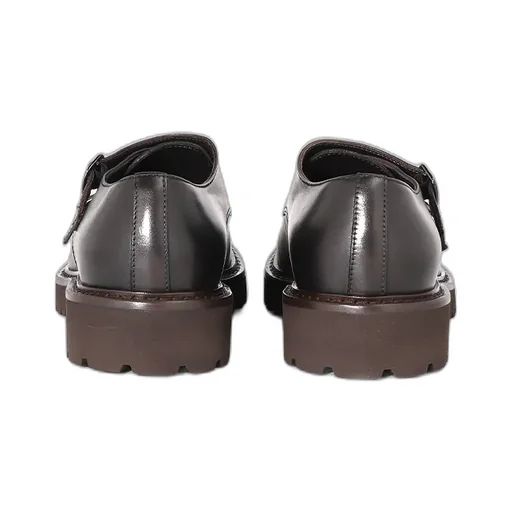 Double-Button Almond-Toed Casual Shoes