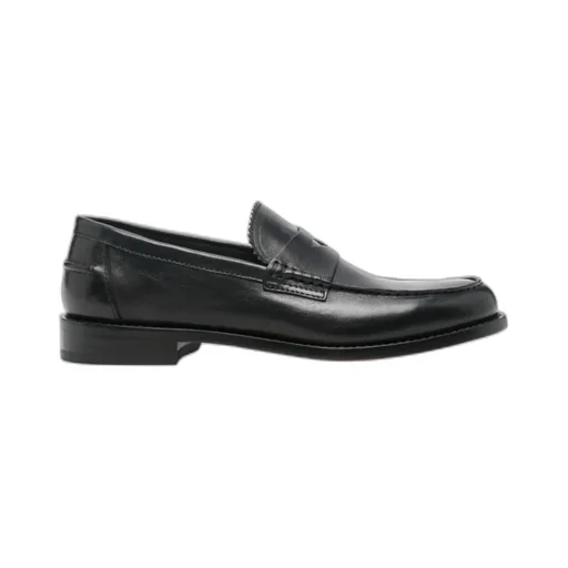 Pebbled-Leather Loafers