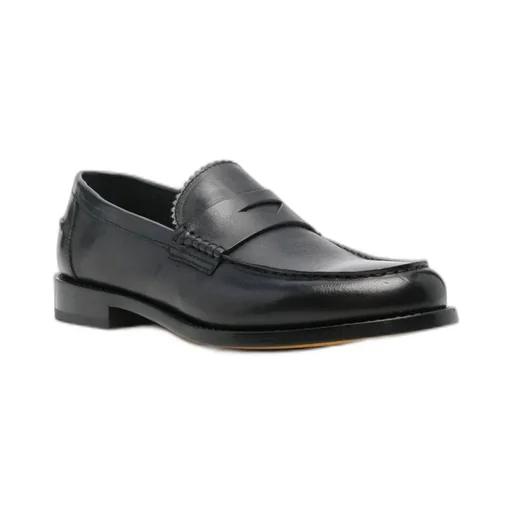Pebbled-Leather Loafers