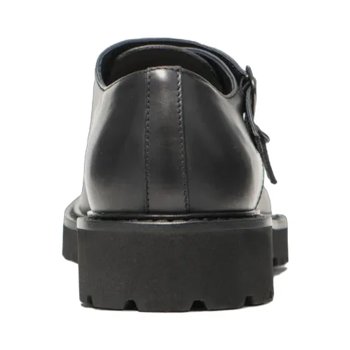 Double-Buckle Almond Toe Monk Shoes