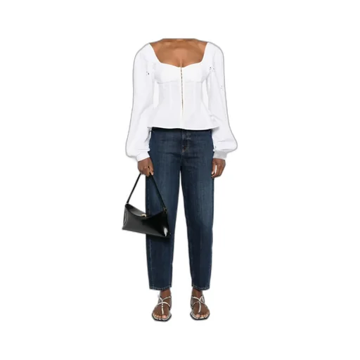 High-Waisted Straight-Leg Jeans