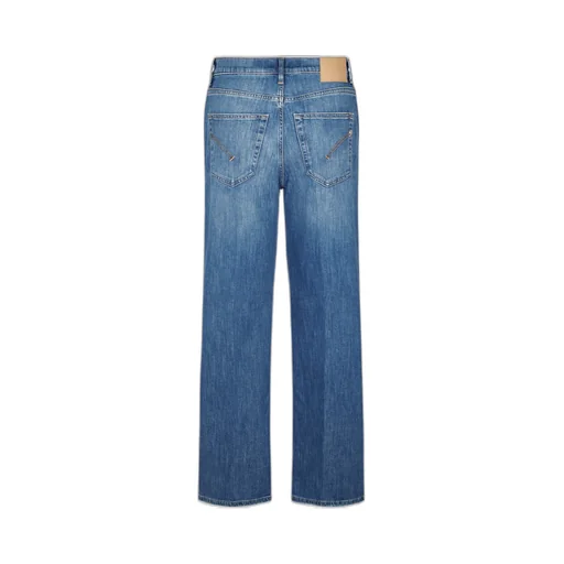 Jewel Button Wide-Leg Jeans