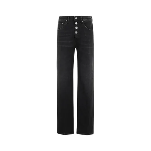 Wide-Leg Buttoned Jeans