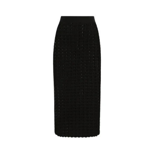 Elastic Waist Crochet Midi Skirt