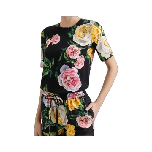 Floral Printed Charmeuse Blouse