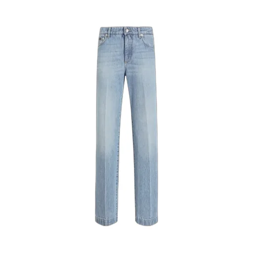 Pressed Pleat Loose Jeans