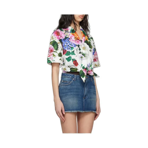Floral Printed Cropped Shirt