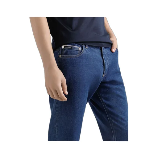 Logo Plaque Straight Leg Jeans