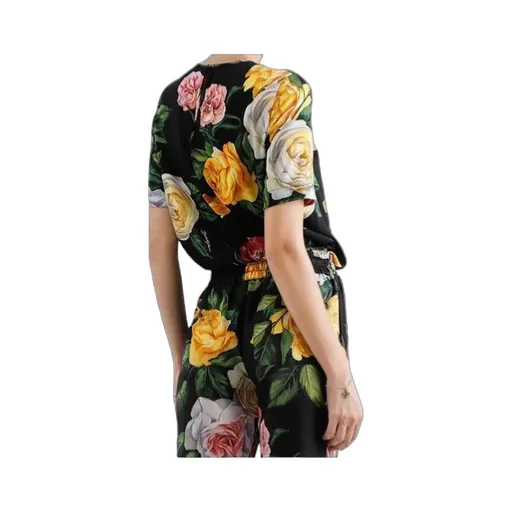Floral Printed Charmeuse Blouse