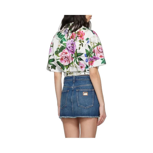 Floral Printed Cropped Shirt
