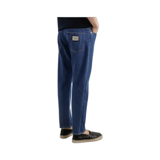 Logo Plaque Straight Leg Jeans