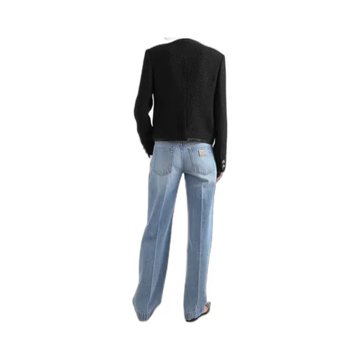 Pressed Pleat Loose Jeans